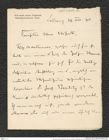 Nachlass Franz Steindachner, Brief von Wilhelm Weckbecker an Franz Steindachner (28.08.1906), Inv.Nr. 579.03, Seite 1
